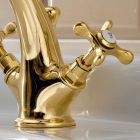 Single Hole Brass Sink Tap with Classic Butterfly Handles - Fioretta Viadurini