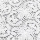White Runner in Crochet Lace Embroidery and Cotton Blend Border - Giangi Viadurini