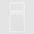 White Table Runner in Crochet Lace Embroidery and Cotton Blend Edge - Giangi