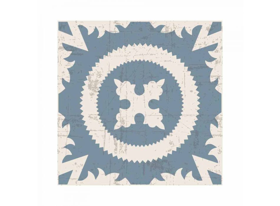 Beige or Blue Patterned Table Runner in Pvc and Modern Polyester - Bondo
