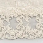 Linen Table Runner with Lace, Luxury Design in 2 Colors - Farnese Viadurini