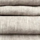 Beige Linen Runner with Italian Artisan Luxury Folded Edge - Limao Viadurini