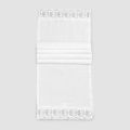 Linen Table Runner with White Lace, Italian Luxury Quality - Farnese