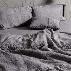 Linen Duvet Cover Storage Bag with Sinergia Lace and Buttons - Energis Viadurini