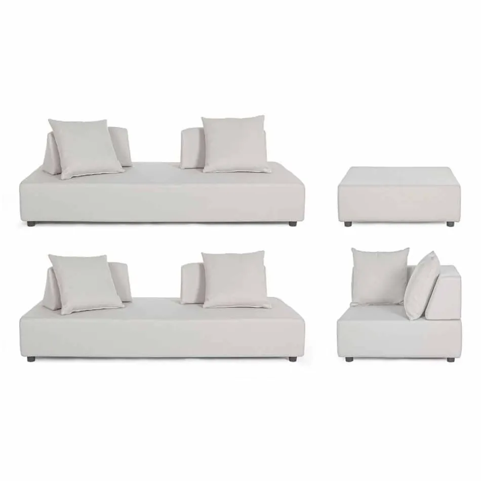 Modern Design Corner Outdoor Lounge in Homemotion Fabric - Benito Viadurini