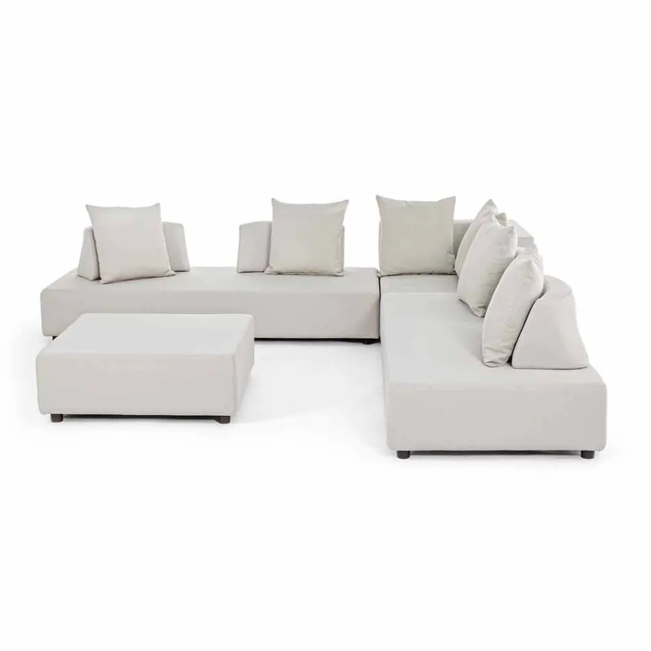 Modern Design Corner Outdoor Lounge in Homemotion Fabric - Benito Viadurini