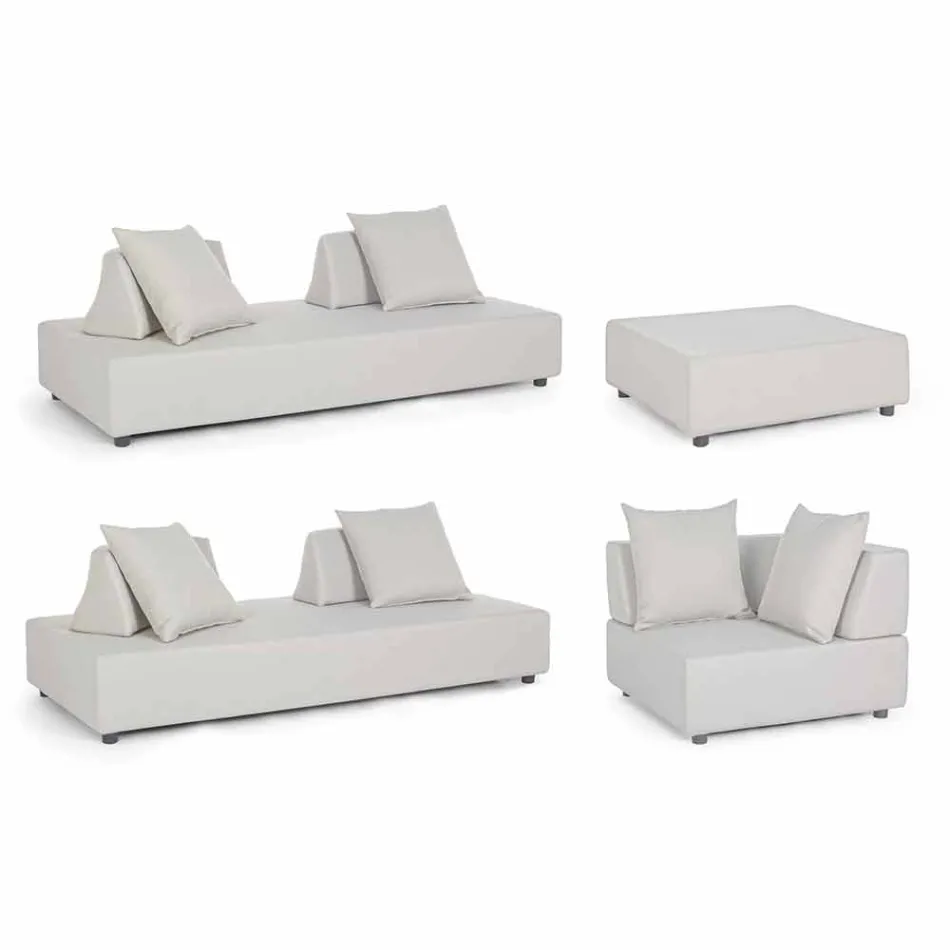 Modern Design Corner Outdoor Lounge in Homemotion Fabric - Benito Viadurini