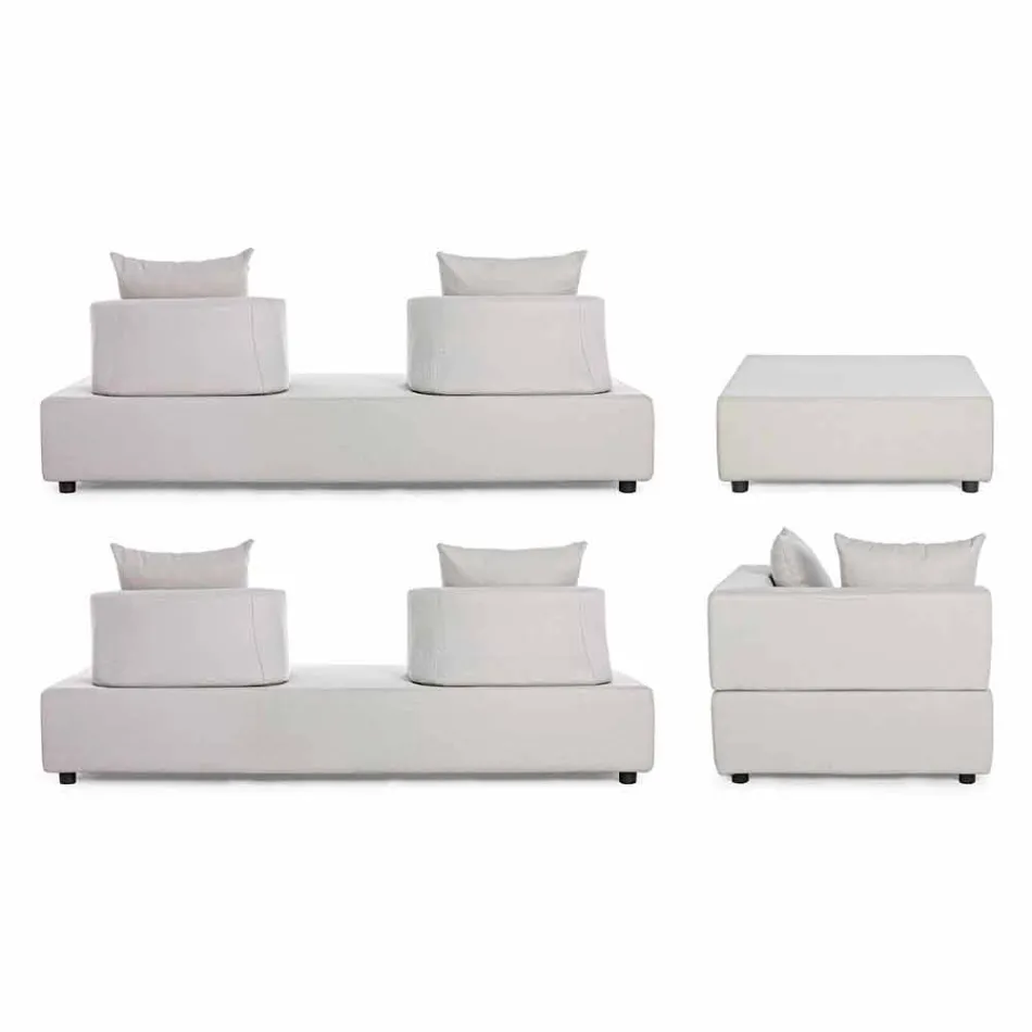 Modern Design Corner Outdoor Lounge in Homemotion Fabric - Benito Viadurini