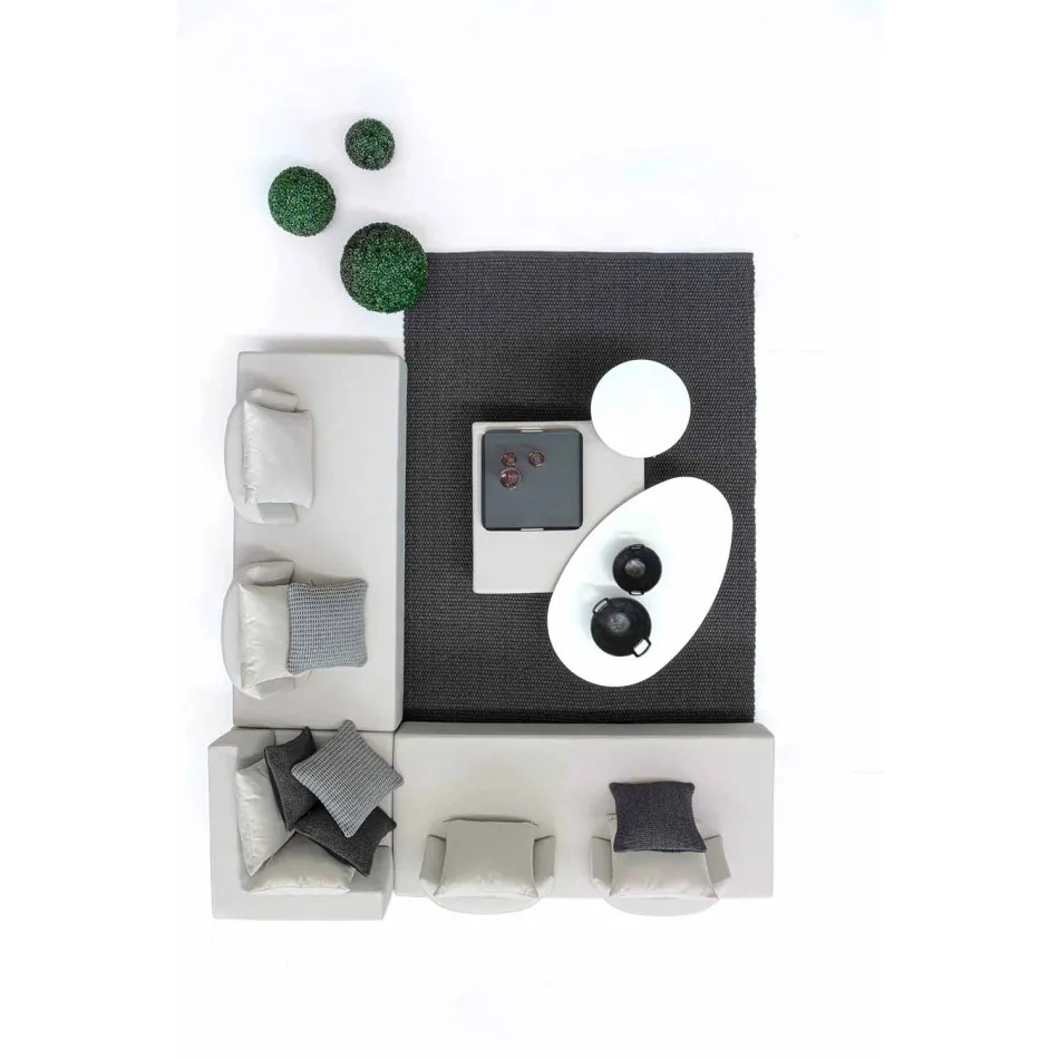 Modern Design Corner Outdoor Lounge in Homemotion Fabric - Benito Viadurini