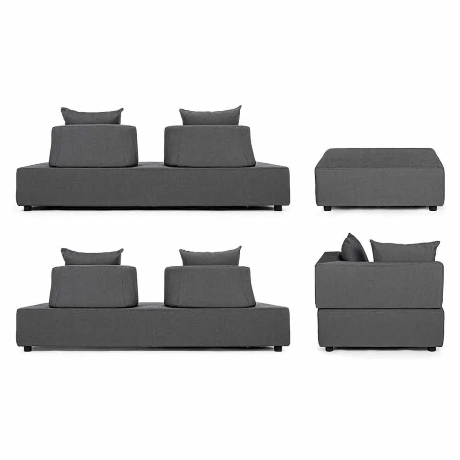 Modern Design Corner Outdoor Lounge in Homemotion Fabric - Benito Viadurini