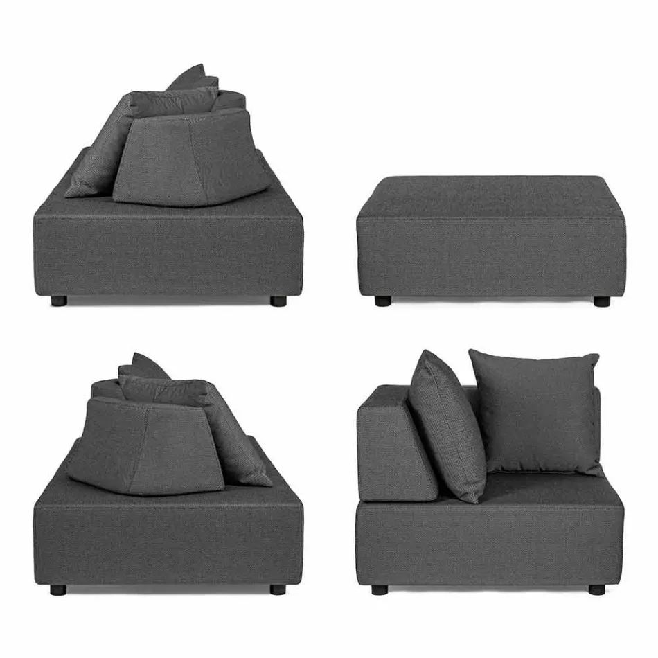 Modern Design Corner Outdoor Lounge in Homemotion Fabric - Benito Viadurini