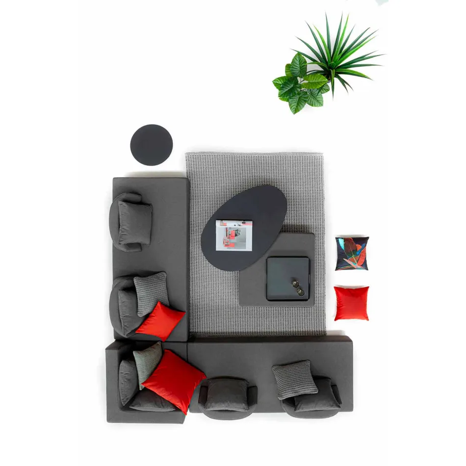 Modern Design Corner Outdoor Lounge in Homemotion Fabric - Benito Viadurini