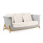 Modular Garden Lounge Set in Teak and Hand-Woven Rope - Arjuna Viadurini