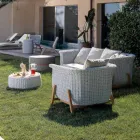 Modular Garden Lounge Set in Teak and Hand-Woven Rope - Arjuna Viadurini