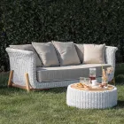 Modular Garden Lounge in Teak and Hand Woven Rope - Arjuna Viadurini