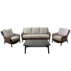 Living room composed of 2 armchairs, 1 sofa and 1 coffee table - umbrella Viadurini