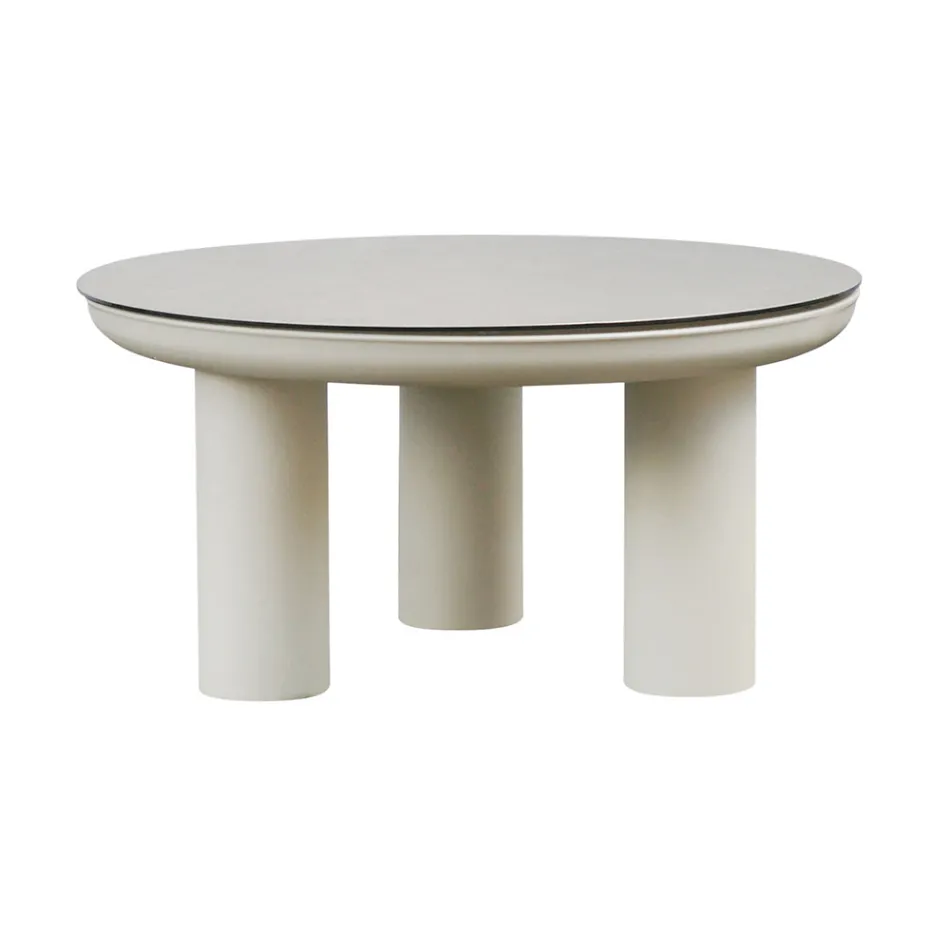 Living Room Consisting of 2 Armchairs, 1 Sofa and 2 Coffee Tables in Aluminum - Fusion Viadurini