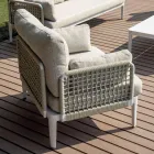 Living Room Consisting of 2 Armchairs, 1 Sofa and Coffee Table in Aluminum - Symphony Viadurini