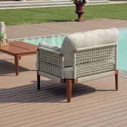 Living Room Consisting of 2 Armchairs, 1 Sofa and Coffee Table in Aluminum - Symphony Viadurini