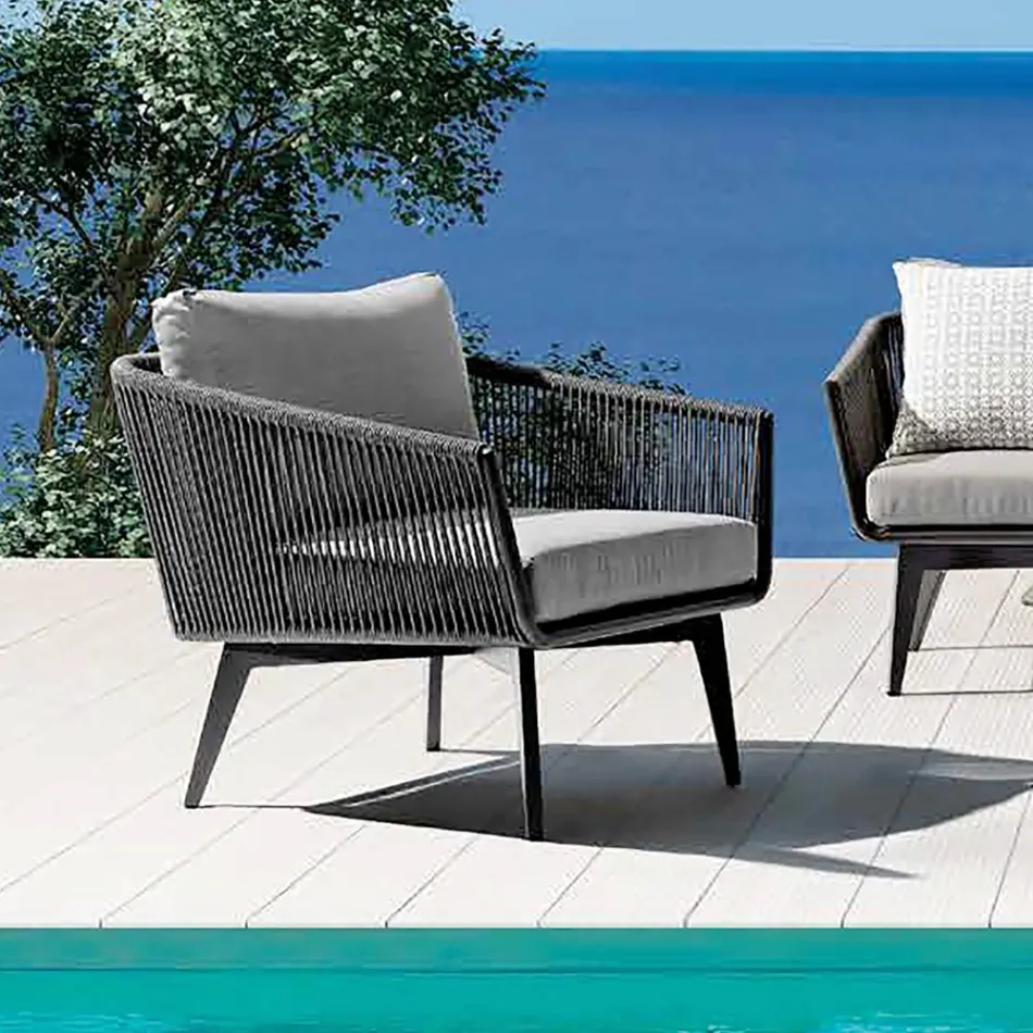 Living Room Consisting of 2 or 3 Seater Sofa, Armchairs and Coffee Table - Elios Viadurini