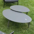 Living Room Consisting of Sofa, Armchairs and 2 Aluminum Coffee Tables - Yuma Viadurini