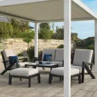 Living Room Consisting of Sofa, Coffee Table and Armchairs with Footrest - Noticeboard Viadurini