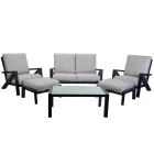 Living Room Consisting of Sofa, Coffee Table and Armchairs with Footrest - Noticeboard Viadurini