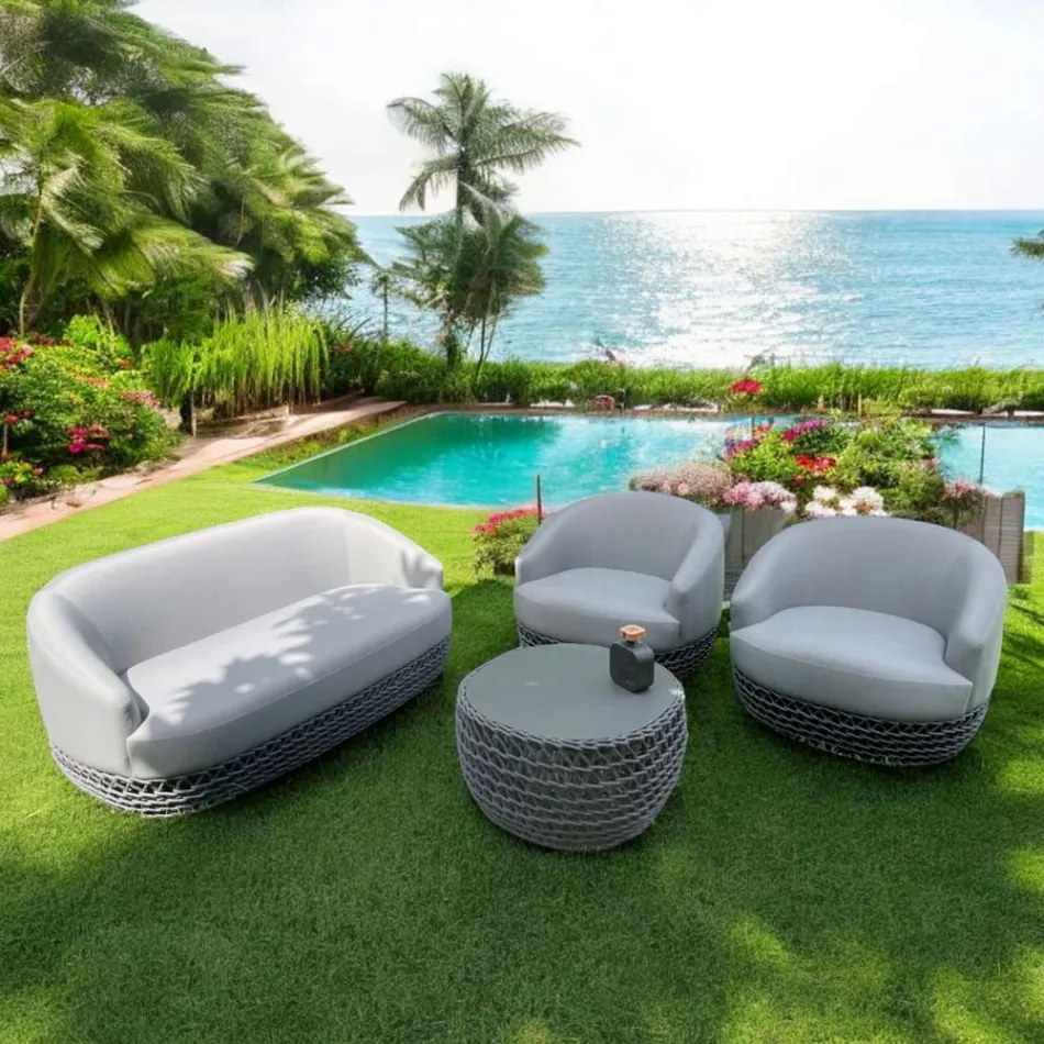 Outdoor Woven Fabric Base Lounge Set - Pixie Viadurini