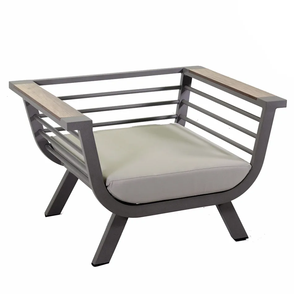 Outdoor Living Room Consisting of 2 Armchairs and 1 Coffee Table - Righello Viadurini