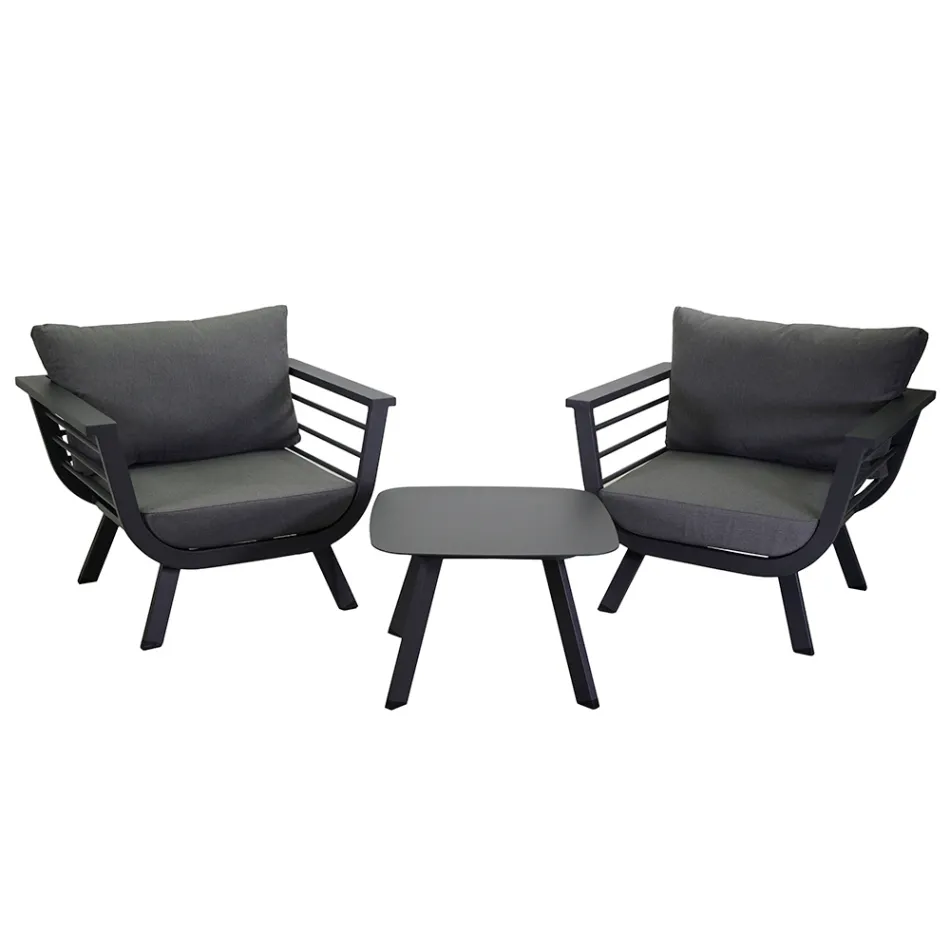 Outdoor Living Room Consisting of 2 Armchairs and 1 Coffee Table - Righello Viadurini