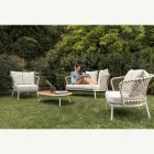 Outdoor Lounge with Aluminum Frame and Rope Backrest - Skyline Viadurini