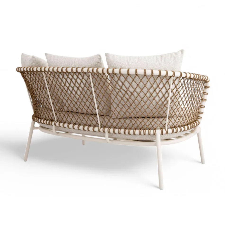 Outdoor Lounge with Aluminum Frame and Rope Backrest - Skyline Viadurini