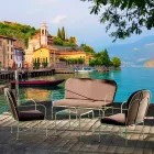 Outdoor Lounge with Handmade Iron Structure Made in Italy - Melinda Viadurini