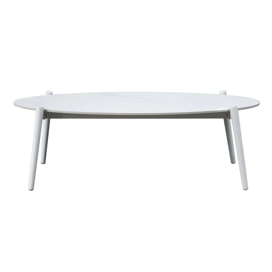 Outdoor Living Room with Aluminium Coffee Table in Different Colors - Harmony Viadurini