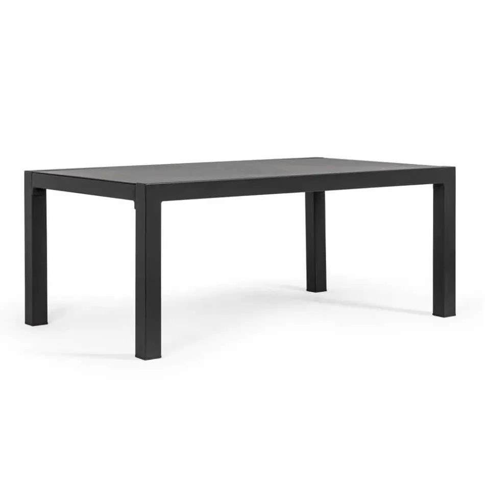 Outdoor Lounge in Aluminum with Cushions Covered in Fabric - Armonia Viadurini