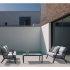 Outdoor Lounge in Aluminum with Cushions Covered in Fabric - Armonia Viadurini