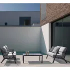 Outdoor Lounge in Aluminum with Cushions Covered in Fabric - Armonia Viadurini