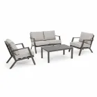 Outdoor Lounge in Aluminum with Cushions Covered in Fabric - Armonia Viadurini