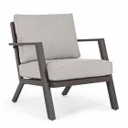 Outdoor Lounge in Aluminum with Cushions Covered in Fabric - Armonia Viadurini