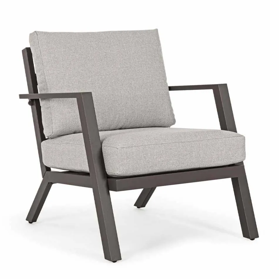 Outdoor Lounge in Aluminum with Cushions Covered in Fabric - Armonia Viadurini