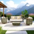 Outdoor Lounge in Aluminum and Woven Fabric - Eugene