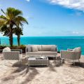Outdoor Lounge in Aluminum and Woven Fabric - Reda