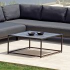 Outdoor Lounge in Black Aluminum with Ceramic Coffee Table - Ghislain Viadurini