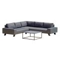 Outdoor Lounge in Black Aluminum with Ceramic Coffee Table - Ghislain