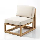 Natural Teak Outdoor Lounge Set and Cushions - Circe Viadurini