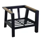 Outdoor Lounge Made of Aluminum with Brazilian Teak Details - Diary Viadurini