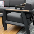 Outdoor Lounge Made of Aluminum with Brazilian Teak Details - Diary Viadurini