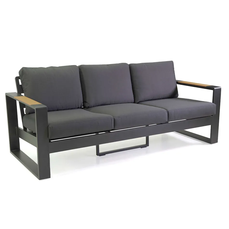 Outdoor Lounge Made of Aluminum and Polywood Armrests - City Viadurini