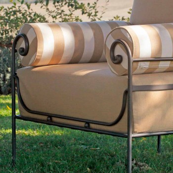 Artisan Garden Lounge with Iron Structure Made in Italy - Lisotto