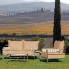 Artisan Garden Lounge with Iron Structure Made in Italy - Lisotto Viadurini